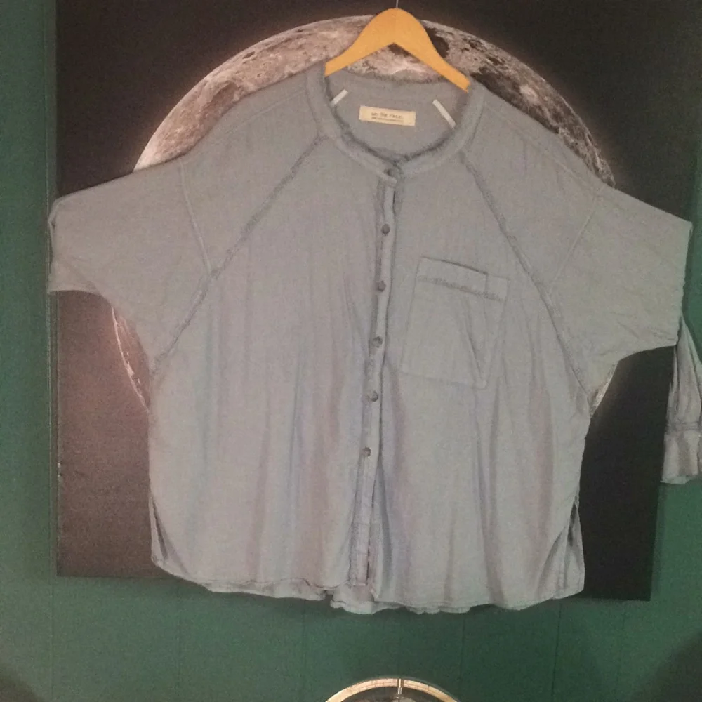 We the free denim oversized top - Picture 2 of 11